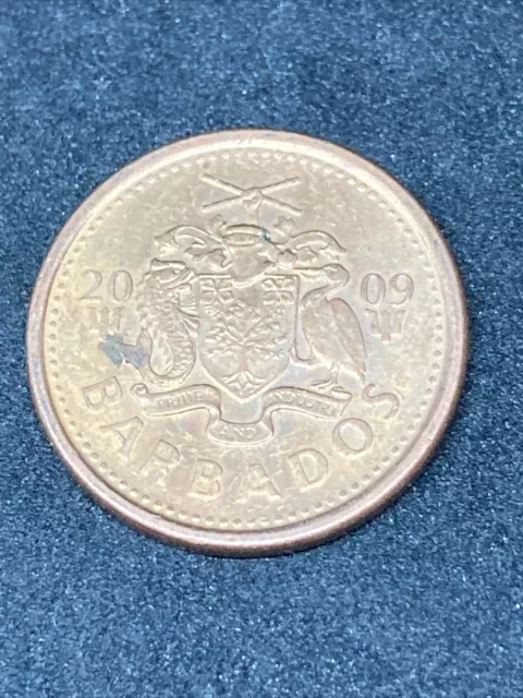 Moneda de 1 centavo 2009 de Barbados - Trident