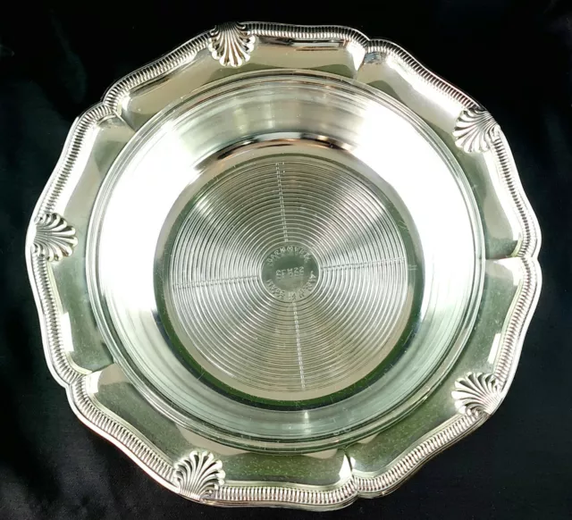 Vintage Large Viners Silver Plated Serving Dish with Glass Ovenware Insert