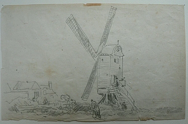Dessin Original XIXe - Rostellan, Brique De Liège, Irlande - Crayon Sur Papier