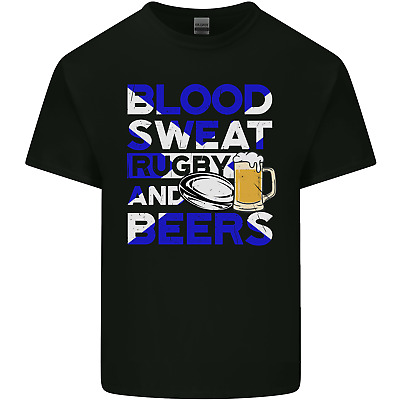 SCOZIA BLOOD Sweat & BEERS Rugby Scozzese da Uomo Cotone T-Shirt Tee Top