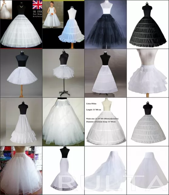 Rulta Wedding Bridal Dress Prom Petticoat Hoops Underskirt Crinoline Skirt Uk J1