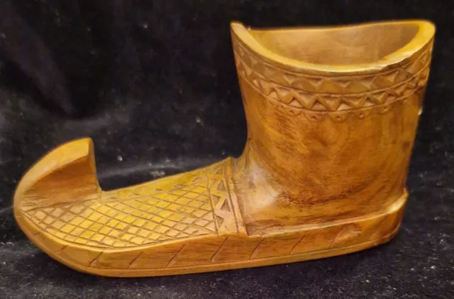 Vintage Carved Wooden Opanak Opanci Wood Shoe