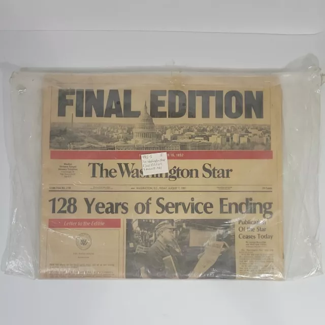 Vintage Newspaper The Washington Star Final Edition Friday, August 7, 1981 Nice!