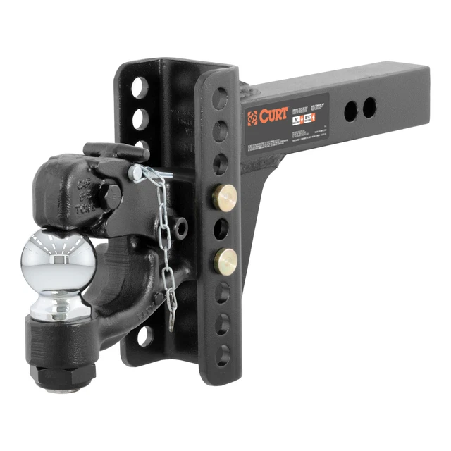 Curt Adjustable Channel Mount with 2" Ball & Pintle (2" Shank, 13,000 lbs.)