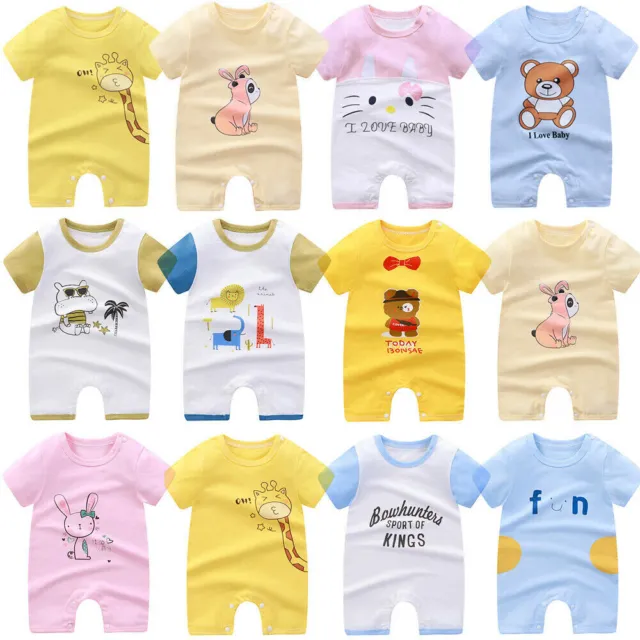 Newborn Infant Baby Boy Girl Kids Cotton Romper Jumpsuit Bodysuit Clothes Outfit