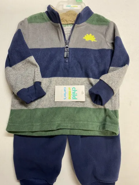 Carters Baby Boys Dinosaur 2pc Jogger Set Size 12 Months  NWT