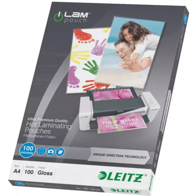 100er Multipack Leitz Laminierfolie DIN A4 100 micron glänzend 100 St.