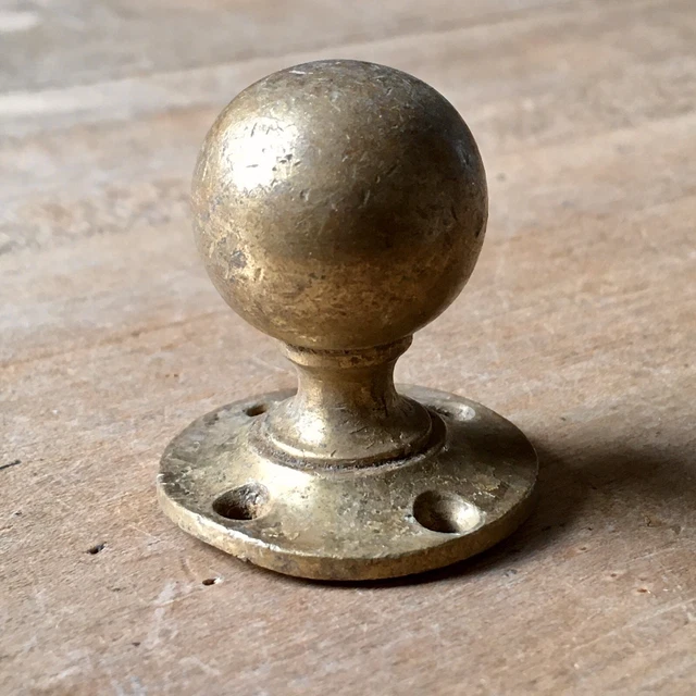 Vintage Solid Brass Cupboard Door Knob Handle Pull