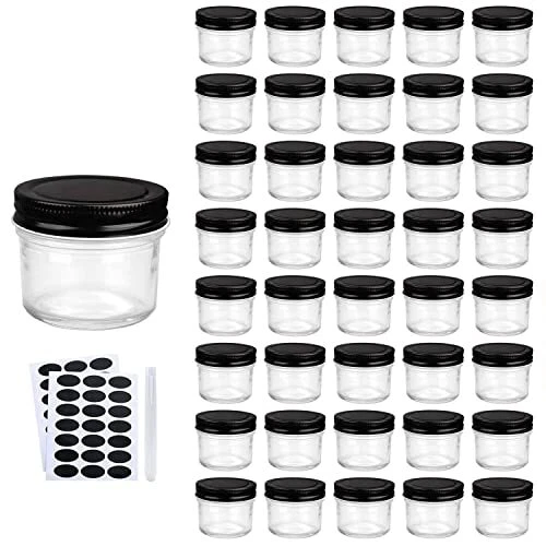 4oz Glass Jars With Lids,Small Mason Jars Wide Mouth,Mini Canning Jars With B...