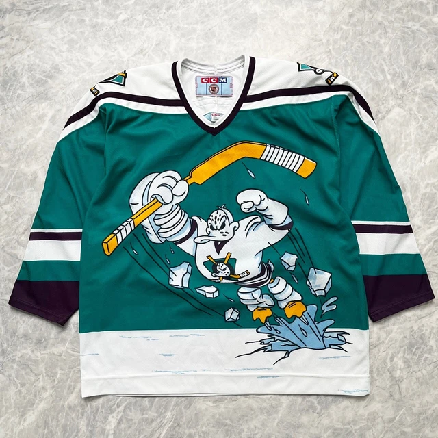 VTG 90s NHL ANAHEIM MIGHTY DUCKS WILD WING JERSEY CCM MADE IN CANADA SIZE XL VTG 90s NHL ANAHEIM MIGHTY DUCKS WILD WING JERSEY CCM MADE IN CANADA SIZE XL