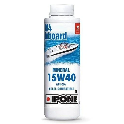 Huile moteur pour bâteaux IPONE 4T M4 INBOARD 15W40 - minérale - 1 Litre