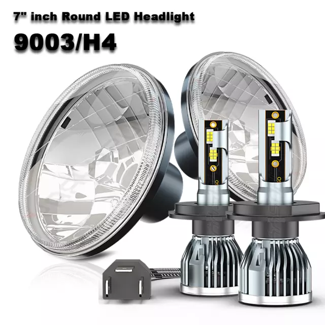 2PCS 7" INCH Round LED Headlight High/Low Beam For Oldsmobile Cutlass Supreme