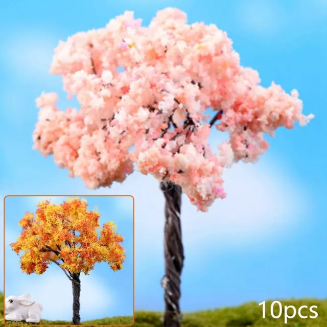 Ornement de maison de poupée miniature plantes d'arbre Sakura 10 x arbre modèl