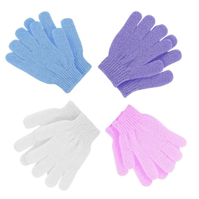 Exfoliating Gloves Skin Body Bath Shower Loofah Scrub Massage Spa - Pair