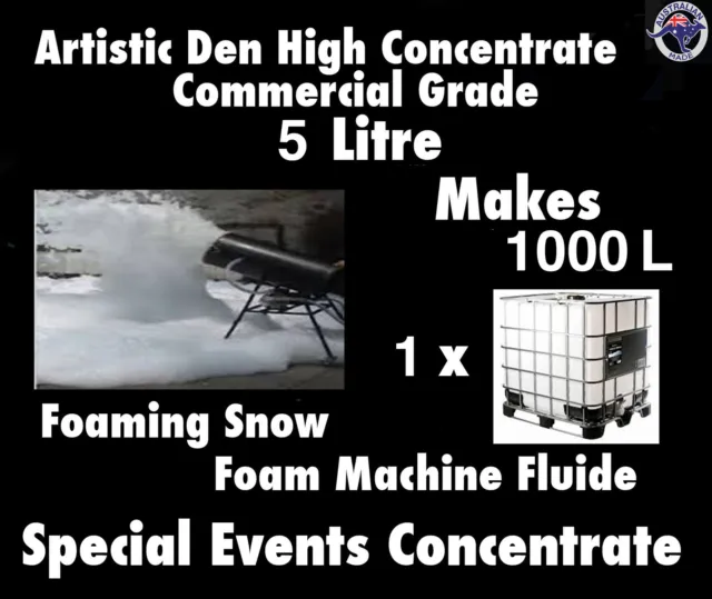 SNOW MACHINE FLUID 5L/kg Pure Concentrate Makes 1000Litres Foam Machine Fluid