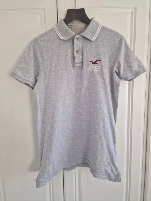 Polo Shirt classica originale Hollister grigia taglia large