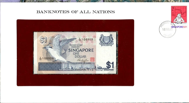 Banknotes of All Nations Singapore P 9 1 Dollar 1976 Prefix E/32 108909
