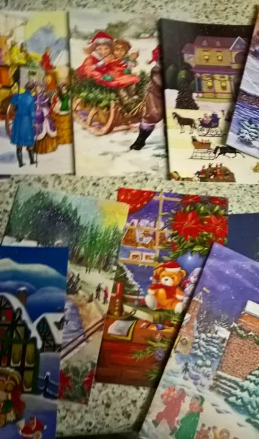 10 Assorted 1970/80’s Vintage Christmas Cards with traditional greetings 4