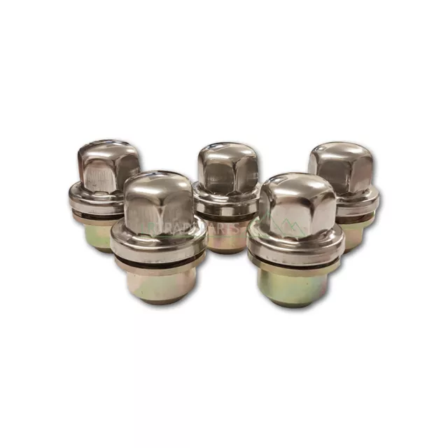 Land Rover Discovery & Defender Stainless Steel Capped Alloy Wheel Nuts Set X5