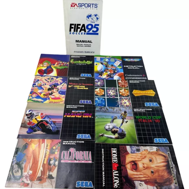 Sega Mega Drive Job Lot of Game Manuals X9 - Free Postage