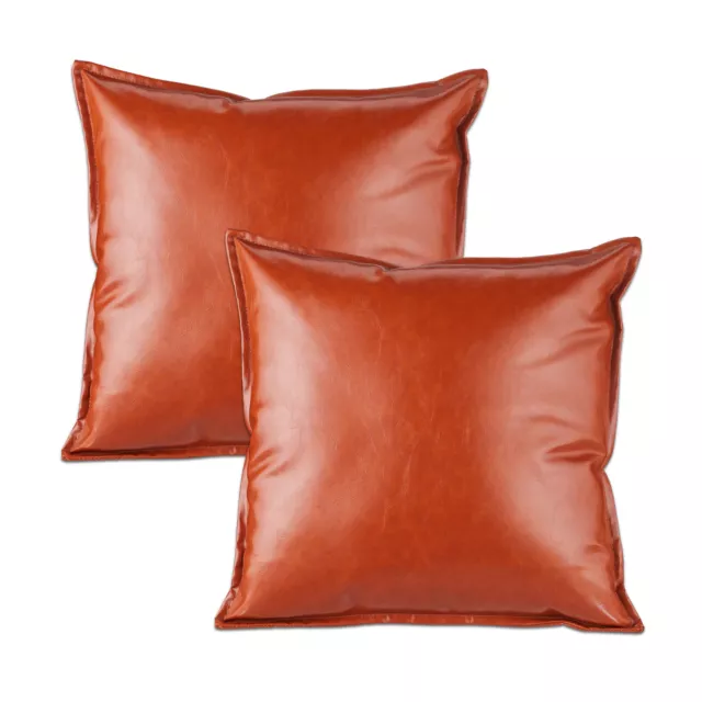 Coussins décoratifs en similicuir Lot 2 avec inserts Chambre canapé lit marron