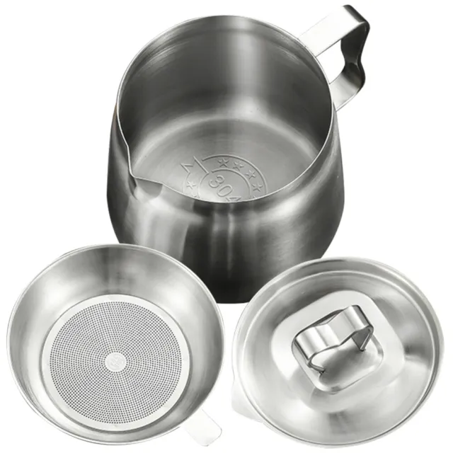 Kitchen Cookware Stainless Steel Pot Container Lid Oil Can
