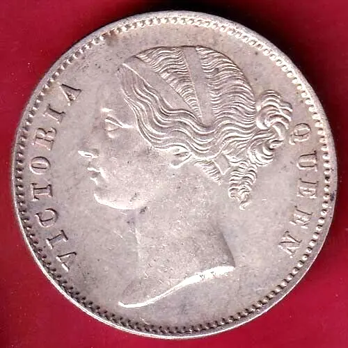 East India Company 1840 Divided Legend Victoria Queen One Rupee Silver Coin #V1