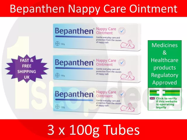 3 x 100g Bepanthen Nappy Care Ointment FREE & FAST DELIVERY UK SELLER