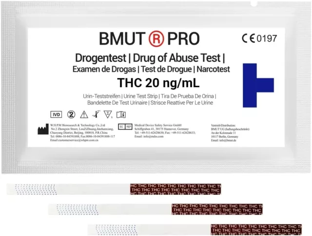 10x THC Drogentest mit 20 ng/mL Cannabis Marijuana Haschisch Urintest Apotheke