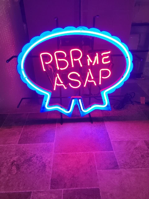 Pabst blue ribbon beer PBR me ASAP neon light up sign Milwaukee bar PBR