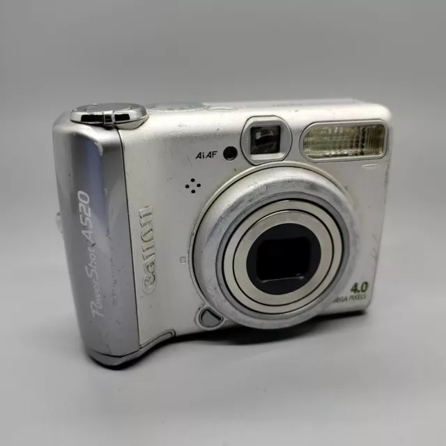 Canon PowerShot A520 4.0 MP Compact Digital Camera Silver Tested