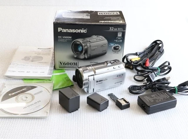 PANASONIC HC-V600M FULL HD Camcorder 32GB 21x Zoom Silver Tested