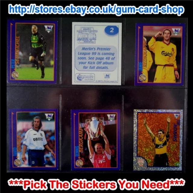 MerlinS Kick Off 1998-1999 (1 To 99) *Select The Stickers You Need*
