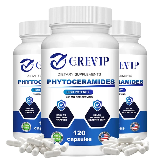 Hydrating Anti Aging Phytoceramides Supplement - Clinically Proven Ceratiq Ceramides with Hyaluronic Acid 700mg - Skin Barrier Repair Itchy Dry Skin Supplement for Women