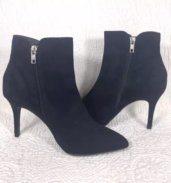 Zigi Soho Black Suede Booties Stiletto Heels Size 8