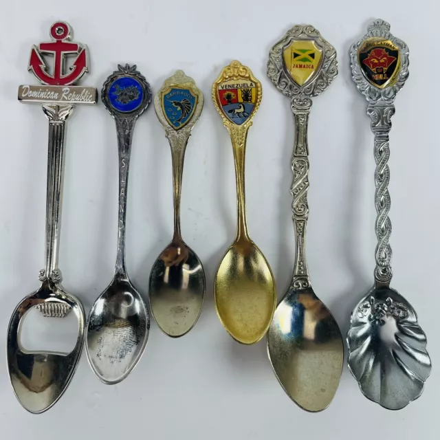 Caribbean Island Souvenir Spoon LOT Collectible Barbados Grand Cayman Jamaica