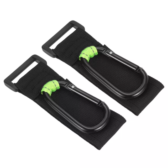 Shopping Bag Hook 2Pack Organizer Hook Nylon Straps Black