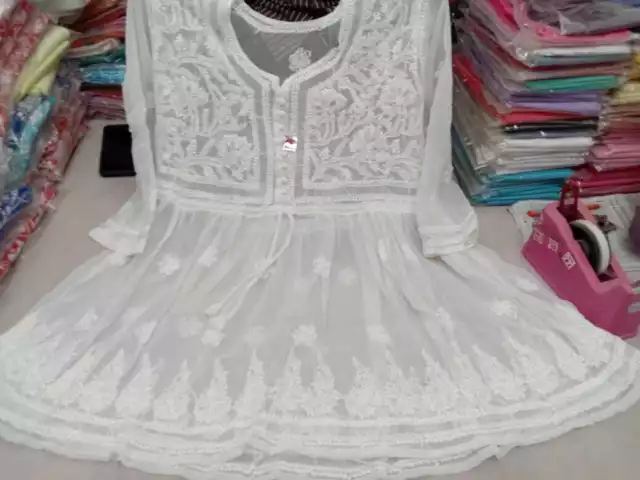 INDIAN WOMEN CHIKANKARI Work Anarkali Gown Set Wedding Partywear Salwar  Kameez $34.09 - PicClick