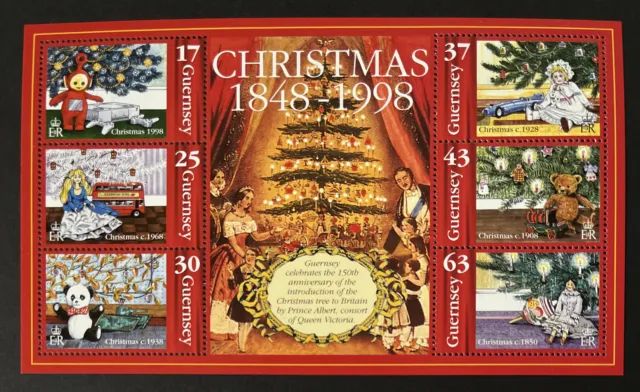Guernsey 1998 Mnh Christmas Minisheet Sg Ms816
