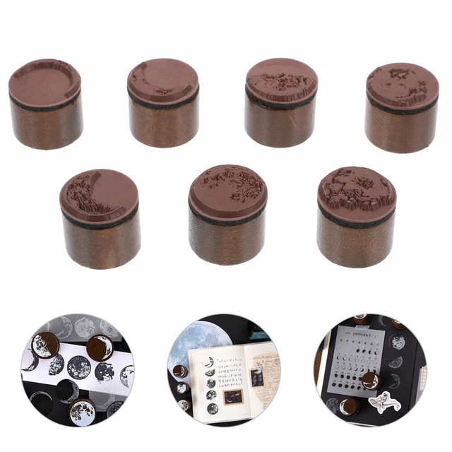 7 Pcs Gummi Aus Holz Mondphase Holzstempel Anzug Für Kinder