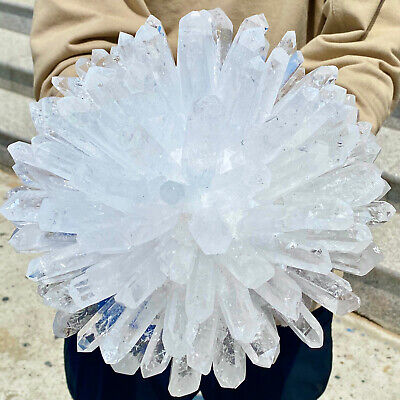 15.18LB Clear white quartz crystal cluster Mineral specimen from madagat healing