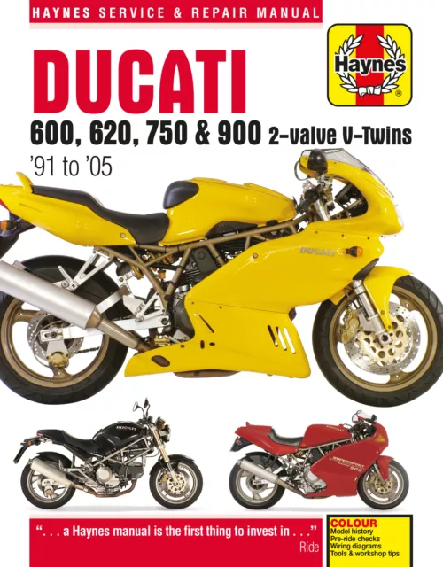 Ducati 600,620,750, 900 2-valve V-Twins (91-05) Haynes Repair Manual (Paperback)