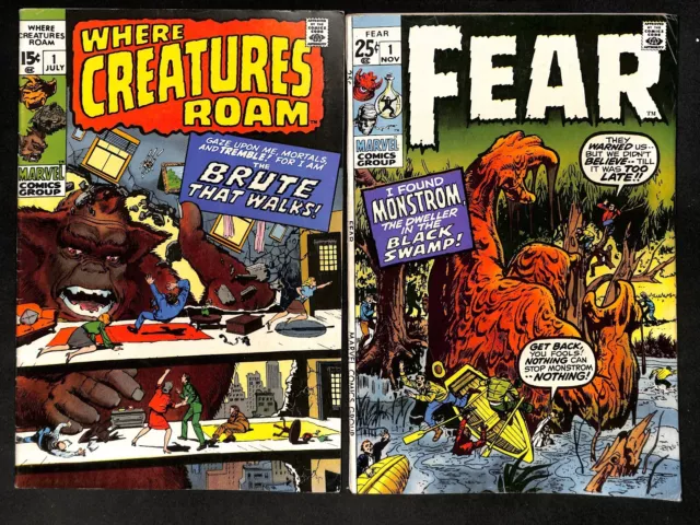 Where Creatures Roam #1 & Fear #1 - Marvel Comics Horror 1970 (HB) 63