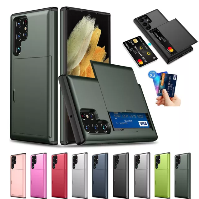 Shockproof Armor Slide Wallet Card Holder Case Cover For Samsung Galaxy A55 5G