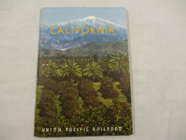 Vintage c1960s California Union Pacific Railroad Brochure Map Los Angeles