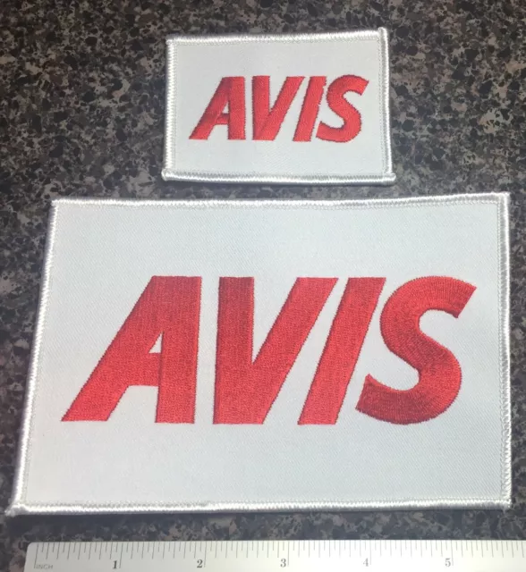 2 x Vintage AVIS Car Rental Employee Embroidered Patches, Rent-A-Car Back Patch