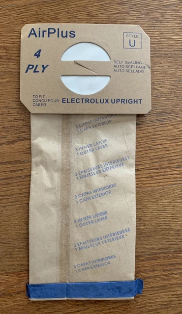 Electrolux 138FPC Upright Vacuum AirPlus 4 Ply Style Type U Bags-20 Pack