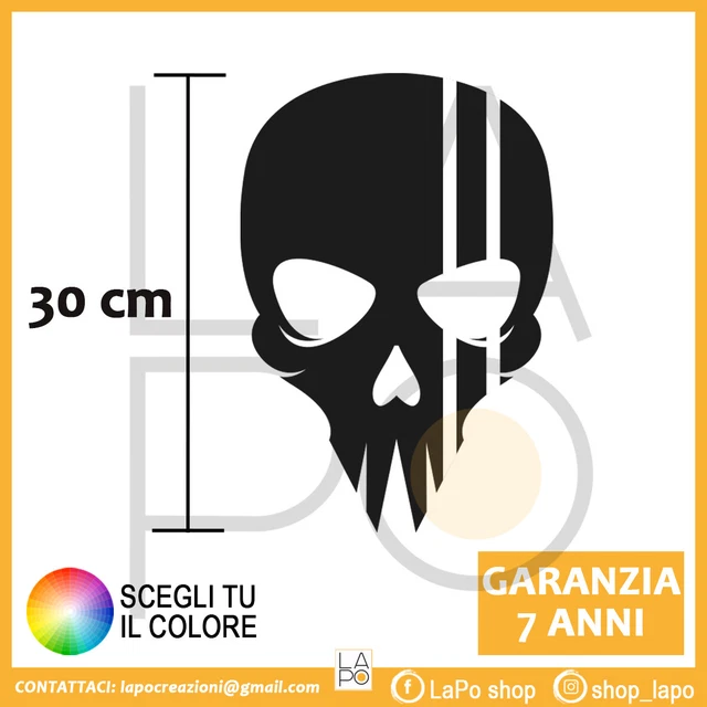 2 Adesivi 3D Teschio In Metallo Per Auto/Moto - Decorazione Cool Per Paraurti E Caschi - Foto 9