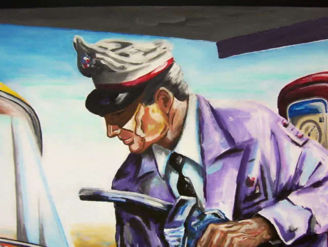 Volker Welz Kunstdruck Esso Tankwart Tankstelle Zapfsäule Oel DKW Oldtimer Bild