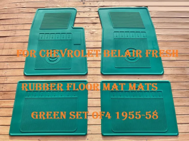 For Chevrolet Bel Air Fresh Rubber Floor Mat Mats Green Set of4 1955-58